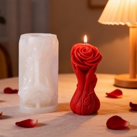 Romantische Rosenstrauß-förmige Aromatherapie-Kerzenform aus Silikon DIY Valentinstag Dekorative Handwerkskunst Einzeln Verpackt