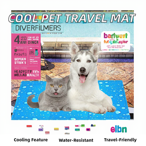 Tapis rafraîchissant de luxe en PVC bleu pour l'été, housse de siège de voiture imperméable pour chien, idéal pour les voyages et le camping, accessoire moderne imprimé pour chats – Ventes Flash - Product Image 3