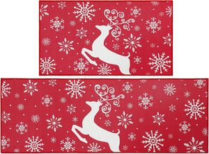 Ensembles de <span class=keywords><strong>tapis</strong></span> de <span class=keywords><strong>cuisine</strong></span> de Noël personnalisés Paillasson antidérapant en forme de cerf et de flocon de neige <span class=keywords><strong>Tapis</strong></span> décoratif pour la maison tissé à la machine - Product Image 4