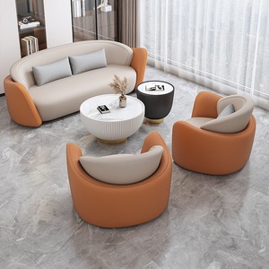 Conjunto de Sofá Curvo Moderno de Tela, Tapizado, para Sala de Estar, Sillones, Asientos para Recepción - Product Image 2