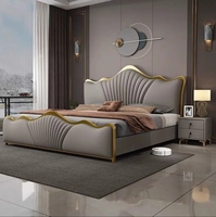 Lit Moderne Luxe Taille King et Queen avec Rangement, Rembourré, Simple, Double et Lit Superposé Double pour Chambre à Coucher