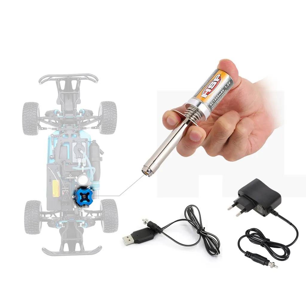 HSP RC Nitro 1.2 V 1800MAH Glow Plug Igniter Suitable for RC car 1/8 1/10 HSP 80101 Rechargeable Charger
