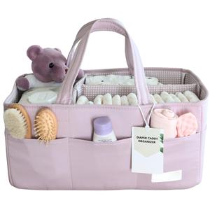 Organizador de Pañales para Bebé, Cesta Organizadora de Pañales con 8 Bolsillos, Lavable, para Recién Nacidos, Bolsa de Transporte para Cambiador o Auto - Product Image 1