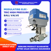 Vanne à bille 3 voies haute pression en acier inoxydable 316L, vanne à raccord électrique modulante 4-20 mA DN50