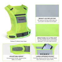 Nouveau gilet de sport de plein air respirant Ultra-mince lumière LED réfléchissante course cyclisme led gilet de course de sécurité