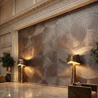 Panneaux muraux en bois artistiques 3D modernes, texture circulaire sur mesure, panneau décoratif en MDF sculpté pour mur d'accentuation intérieur de luxe