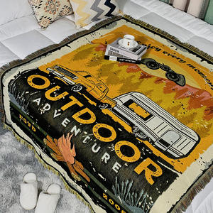 Todas las estaciones a prueba <span class=keywords><strong>de</strong></span> humedad tejido Jacquard <span class=keywords><strong>tapiz</strong></span> coche Camping al aire libre Picnic manta alfombra con borlas - Product Image 4