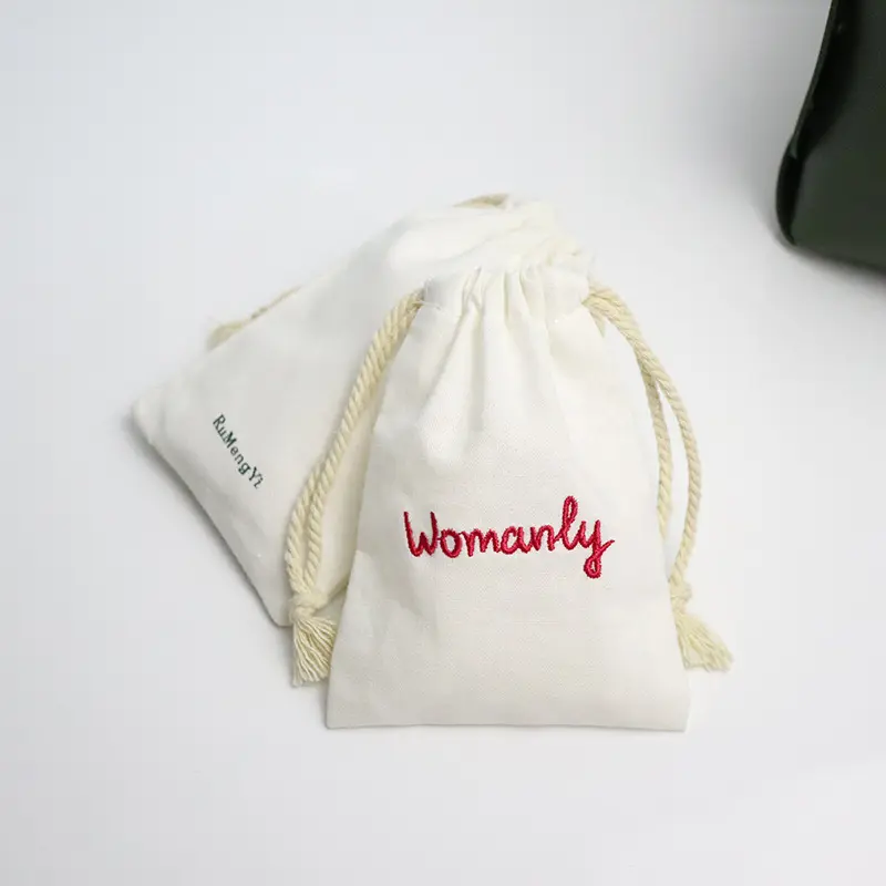 Bolsa de jabón para velas de lino y algodón con logotipo personalizado, bolsa con cordón de regalo ecológico con bordado