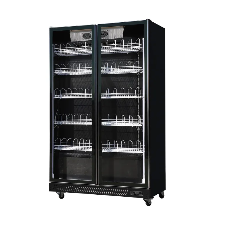 Armário de geladeira para hotel, refrigerador com 4 portas, refrigerador doméstico personalizado e recipiente de freezer, zona dupla