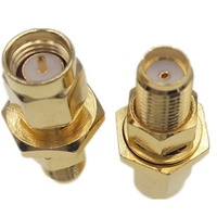 Adaptateur mâle à femelle étanche Sma à Sma plaqué connecteur mâle droit en laiton plaqué or ROHS N Type femelle à coaxial mâle