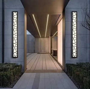 Luz de jardín negra a prueba de agua IP65, lámpara de pared para exteriores, luz de pasillo fina y ligera para pared Exterior e Interior - Product Image 3