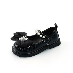 Nouvelles chaussures plates en cuir pour filles, style princesse avec nœud, semelle souple, pour l'automne 2024 - Product Image 2