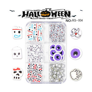 6 rejillas <span class=keywords><strong>para</strong></span> decoración de <span class=keywords><strong>uñas</strong></span> de Halloween, esqueletos horribles, <span class=keywords><strong>pegamento</strong></span> de bruja fantasma en rebanada de arcilla polimérica <span class=keywords><strong>para</strong></span> accesorios <span class=keywords><strong>para</strong></span> manualidades DIY - Product Image 3