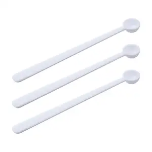 0.1ML 0.5ml White Round Medical Mini Plastic Measuring Spoon Scoops
