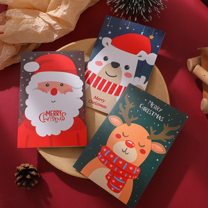 Joyeux Noël, bonhomme de neige de dessin animé, Père Noël, <span class=keywords><strong>meilleurs</strong></span> vœux, carte de vœux en carton, carte de vœux pliée, carte de vœux vierge, carte de vœux de bénédiction - Product Image 4