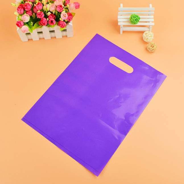 Purple plastic bags