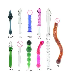 11 Style Cristal Pénis Butt Anal Plug Verre Perle Baguette Masturbation Gode G-spot Anus Stimulation Gay Érotique Sex Toys pour Hommes