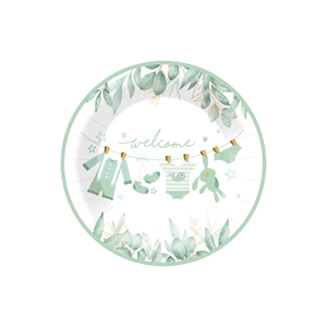 Juego de Platos de Papel para Baby Shower de Niño DAMAI, Decoraciones Verdes, Platos, Servilletas y Vasos Desechables - Product Image 3