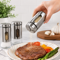 Meilleures ventes : Ensemble de pots à épices en acier inoxydable avec couvercle rotatif à fenêtre transparente, compartimentés, pour la cuisine et les fêtes, en gros