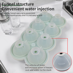 ถา<span class=keywords><strong>ด</strong></span>น้ำแข็งซิลิโคนทรงกลม 8 ลูก พร้อมฝาปิด ซ้อนกันไ<span class=keywords><strong>ด</strong></span>้ ง่ายต่อการปล่อยน้ำแข็ง สำหรับวิสกี้ ค็อกเทล ปลอดสาร BPA - Product Image 5