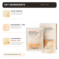 Masque en tissu Oasis Bloom Private Label anti-âge éclaircissant au collagène, niacinamide, acide hyaluronique et acide tranexamique pour le visage (pour tous types de peaux)