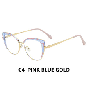 Monture de lunettes photochromiques anti-lumière bleue pour femme adulte, motif géométrique œil de chat, monture intégrale en résine avec charnières à ressort - Product Image 6