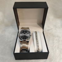 Ensemble de mode Poedagar 930, montre à quartz pour homme avec calendrier lumineux, bracelet en argent/or, style business, cadeau avec boîte