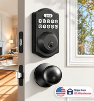 Serrure de porte numérique à clavier, sans clé, avec clé mécanique de secours pour maison, appartement, bureau, location