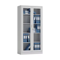 Armoire de classement métallique moderne à 2 portes battantes pour écoles et hôpitaux, en acier, pour bureau