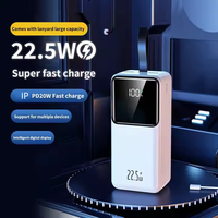 LOGO personnalisable PD22.5W banque de puissance de charge super rapide 10000-50000mAh chargeur portable double USB de grande capacité avec lanière