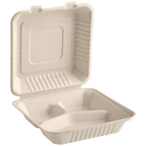 Biodegradable Disposable Cornstarch Lunch Box Clamshell Food <b>Container</b> Microwave Freeze Safe Camping <b>Takeaway</b> Takeout Packaging - Product Image 1