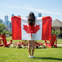 Cape drapeau du Canada 3x5 pieds en polyester 75D, très populaire, pour la célébration des supporters de football 2026