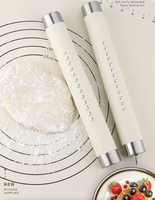 Ensemble rouleau à pâtisserie et tapis de cuisson en silicone antiadhésif avec marquages de mesure