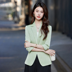 Women's White Blazer Solid Color Polyester Breathable Casual Elegant Spring Summer 2025 Style Petite Fit - Product Image 5