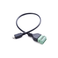 Cable de Extensión Micro USB de 5 Pines con Terminal Macho y Hembra, Negro, de Cobre, sin Soldadura, Accesorios de Conector