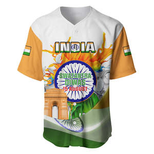 Inde Jour de l'Indépendance Baseball Jersey Indien Paisley Motif En Gros Haute Qualité À Manches Courtes Baseball Chemises Surdimensionné - Product Image 6