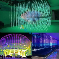 Professionnel personnalisé rvb 360 degrés décoration 50mm 30mm diamètre DMX 3D Pixel boule lumière cordes IP65 LED jardin lumière PC lampe