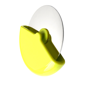 Cortador de <span class=keywords><strong>pizza</strong></span> de acero inoxidable con mango de plástico, herramienta de cocina para hornear, rodillo redondo - Product Image 2