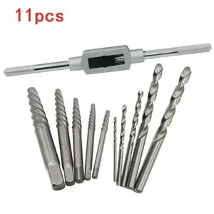 Damaged Tap Pipe Faucet Repair Handle 11pcs Broken Rusty Screw Bolt Extractor Set Stripped Stud Remover Router Table Setup Bars