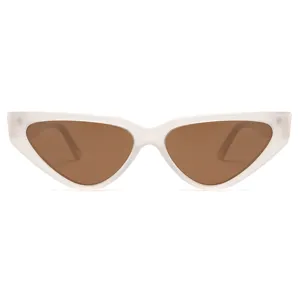 2022 New Cat Eye Frame Acetate Sun Glasses White Color Women Uv400 Polarized Lens Acetate Oversized Sunglasses