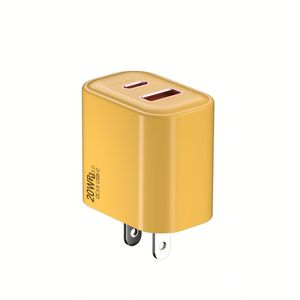 Chargeur mural super rapide PD 20W 2 ports de haute qualité, adaptateur USB A+C, chargeur de voyage pour téléphone, prise EU US UK - Product Image 1
