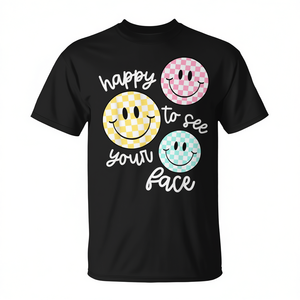 Camiseta de regreso a la escuela con diseño de cara sonriente de profesor, feliz de verte de nuevo - Product Image 2