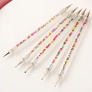 5 Pcs Set Kecantikan Kuku Manicure Memilih Kit Glitter Dekorasi 3D Nail Art Dotting Lukisan Menggambar Alat Pena