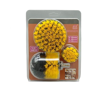 Winner Electric Drill <b>Brush</b> 3-Piece Set 50mm 80mm 100mm Green Nylon For Car Detailing Home Cleaning - Product Image 2