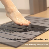 Tapis de sol pliable en terre de diatomée, absorbant, résistant aux taches, séchage rapide, antidérapant, pour toilettes et entrée de salle de bain, design moderne