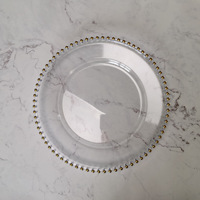 Assiettes de Présentation Rondes en Plastique Transparent de 13 Pouces avec Bord Perlé pour Mariages, Décoration de Table et Événements Festifs