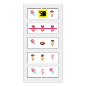 Billets à déchirer à cinq fenêtres, thème bonbons, impression personnalisée, prix d'usine, à vendre - Product Image 5