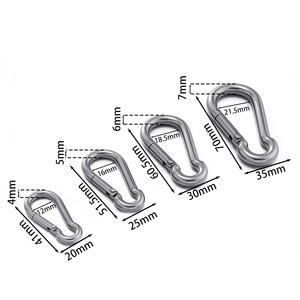 Carabiner Spring <b>Clip</b> | 304 Stainless Steel Snap <b>Hook</b> Clasp for DIY Bag Keychain Backpack Accessory - Product Image 2