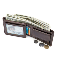Portefeuille Homme Marrant 7313 en Cuir Véritable avec Protection RFID, 14 Fentes pour Cartes, Portefeuille Court Pliable, Pince à Billets pour Hommes