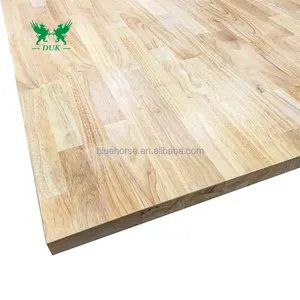 Planches de joint de doigt en bois de caoutchouc naturel de thaïlande pour le plancher de table de meubles